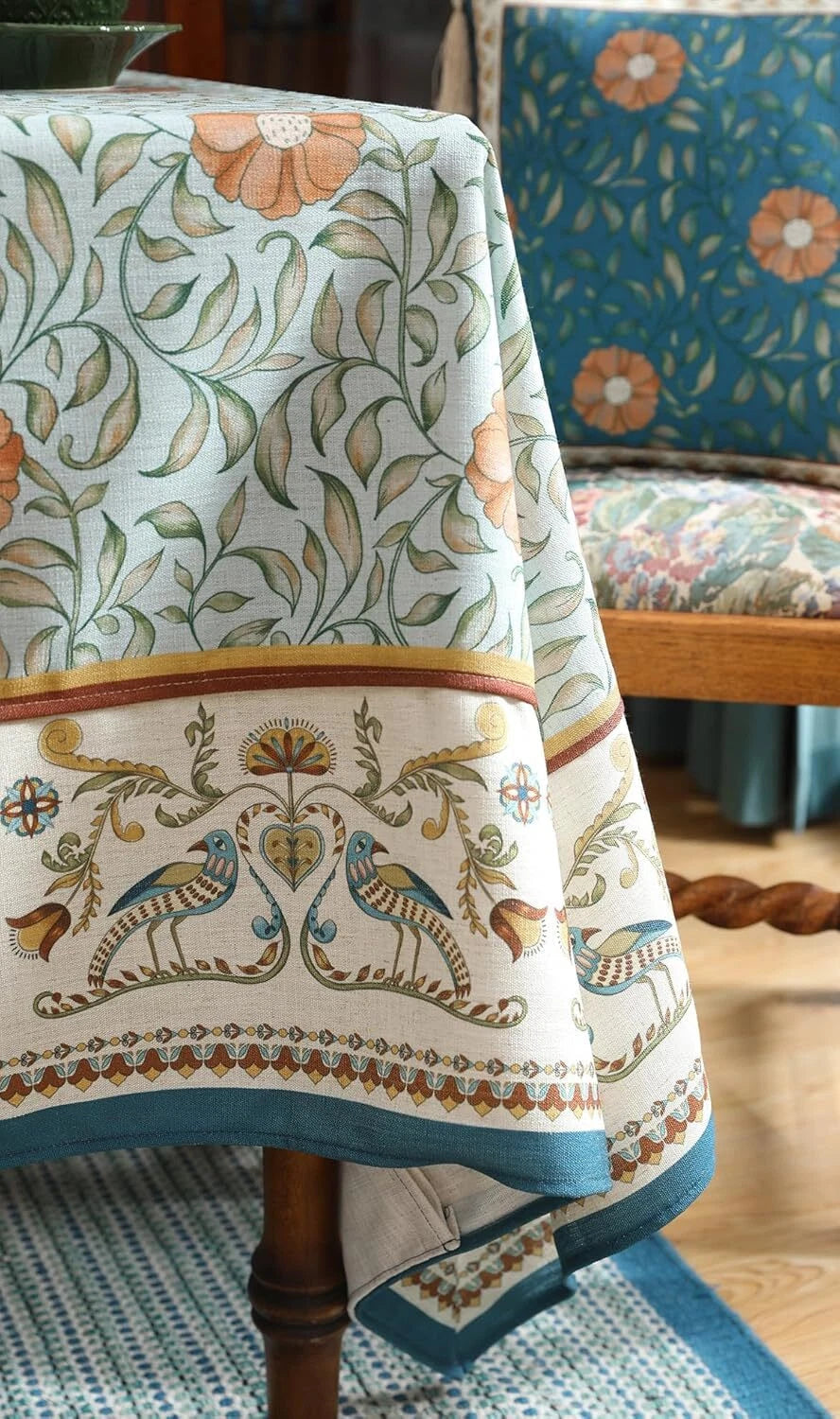 French Linen Rectangular Tablecloth, Italian Floral Tablecloths 07FC0E-D4 - KOEEK