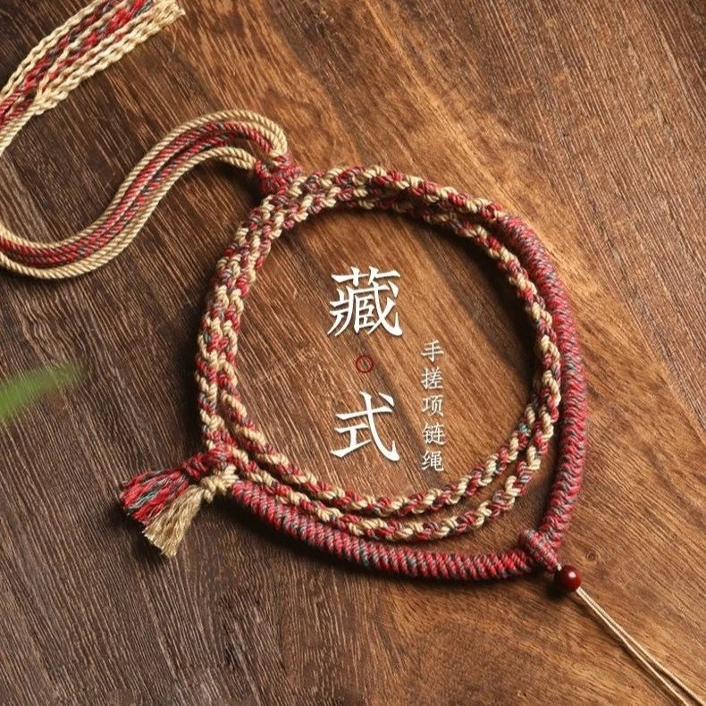 Tibetan Style Handmade Braided Cotton Necklace Cord Pendant String Women 07FC0E-D4 - KOEEK
