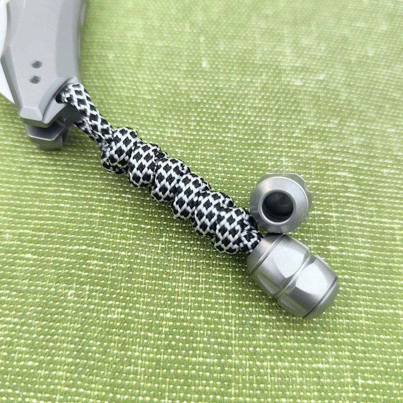 EDC Titanium Alloy Removable Knife Lanyard Bead Parachute Pendant DIY Keychain 07FC0E-D4 - KOEEK