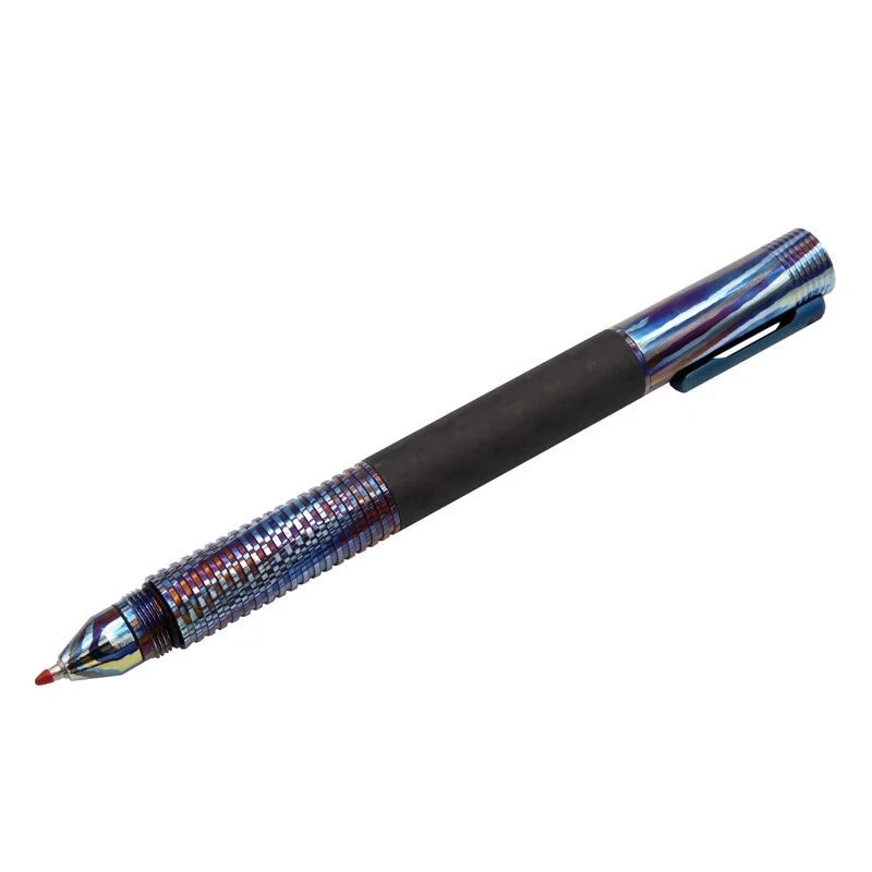 Titanium Damascus+Carbon Fiber Ball Point Pen Ballpoint Broken Window Tool Pen 07FC0E-D4 - KOEEK