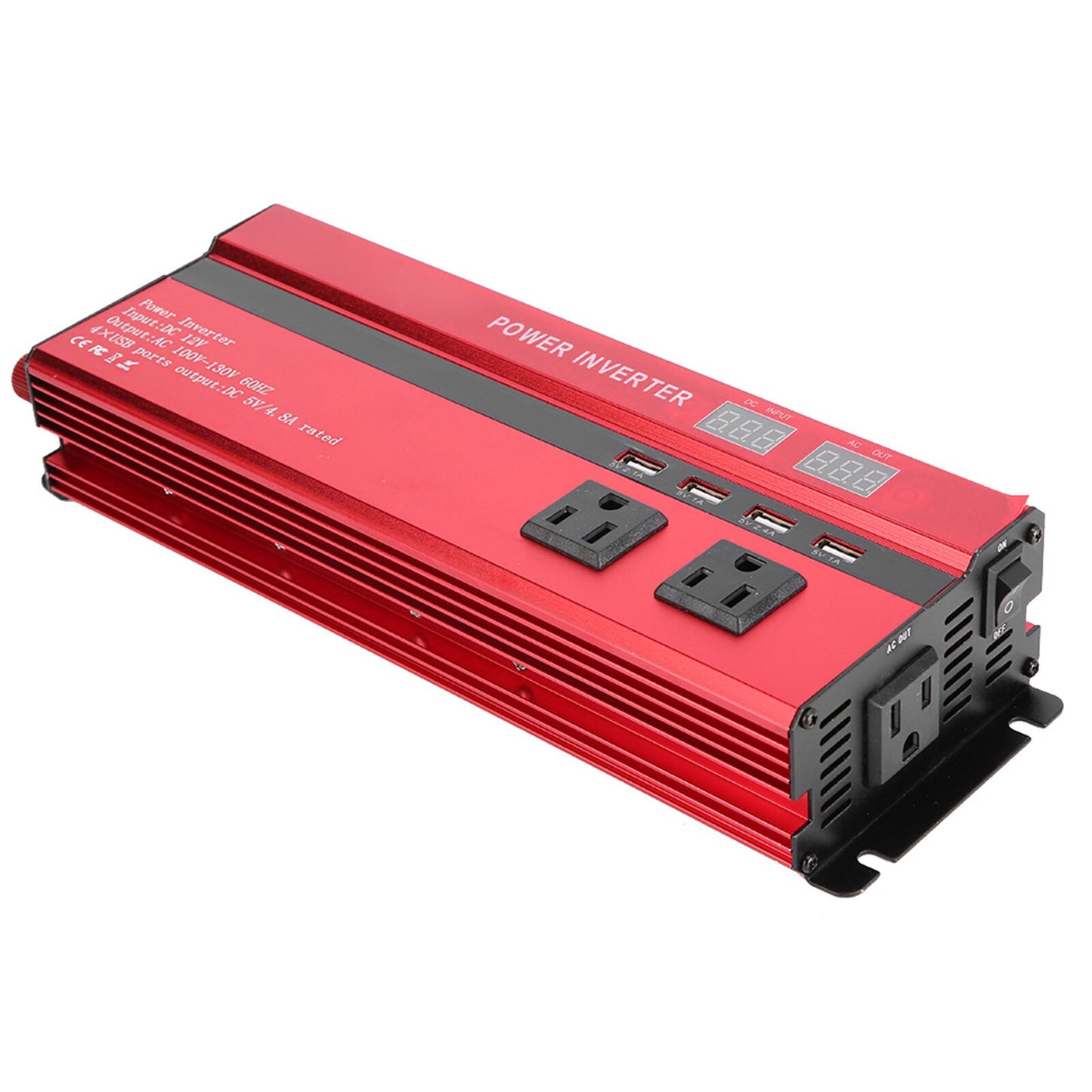 new (12V To 110V 5000W)24V To 110V Inverter Power Inverter AC Outlets And USB koeek - KOEEK