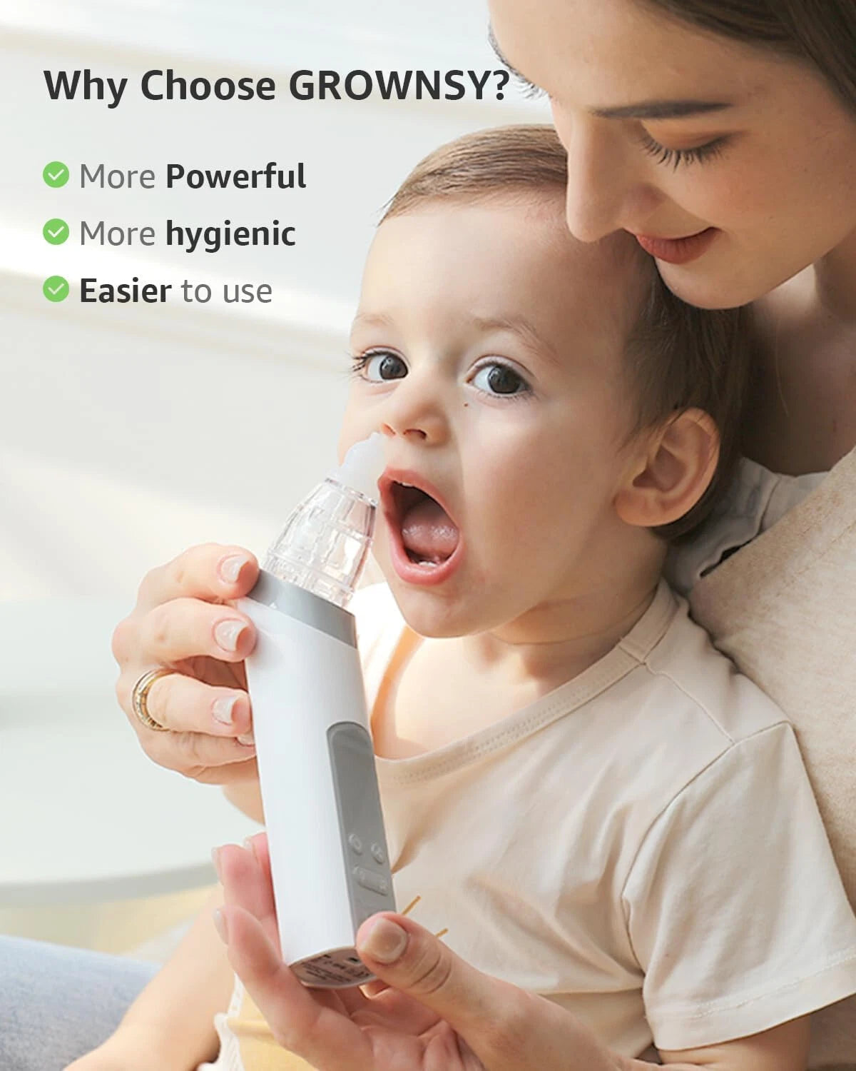 Baby Nasal Aspirator, Baby Nasal Aspirator with 3 Soft Silicone Tips 07FC0E-D4 - KOEEK