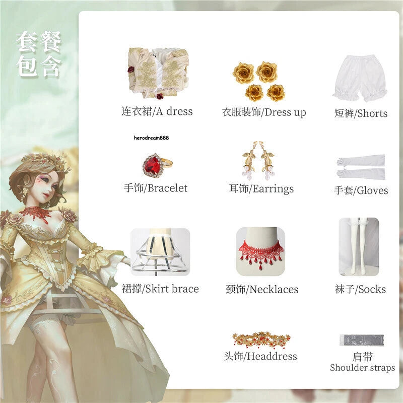 Cosplay Identity V Bloody Queen Mary Cosplay Costume Women Girl Dress White 07FC0E-D4 - KOEEK