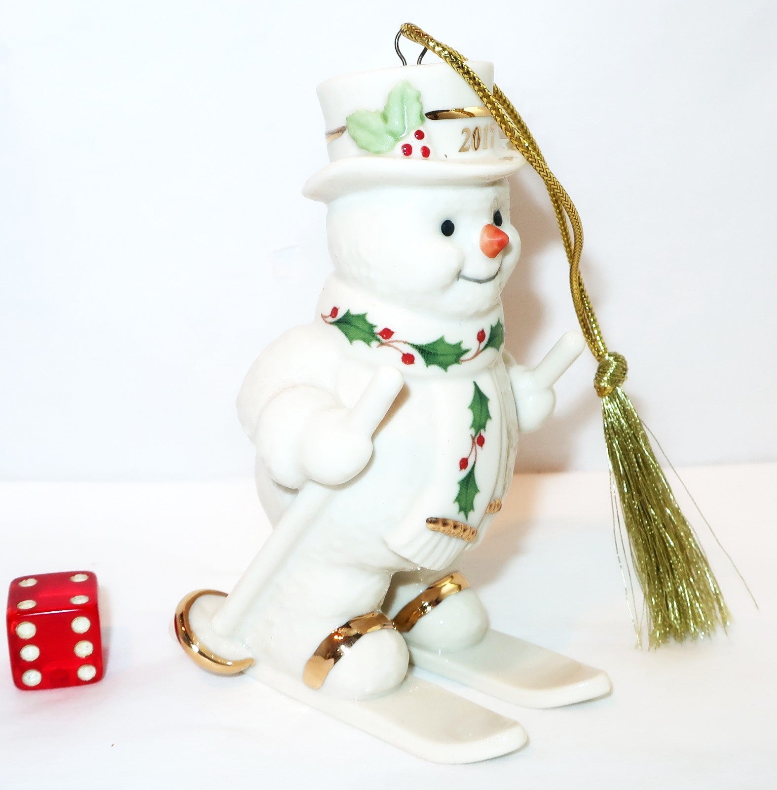 LENOX 2017 HAPPY HOLLY DAYS FRESH POWDER Annual Snowman Christmas Ornament Dated LENOX - KOEEK
