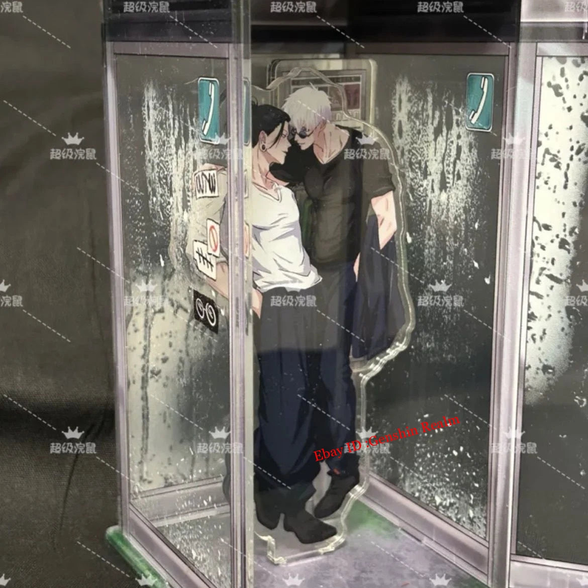 Anime Jujutsu Kaisen Satoru Gojo Phone Booth Scene Desktop Stand Figure Decor 07FC0E-D4 - KOEEK