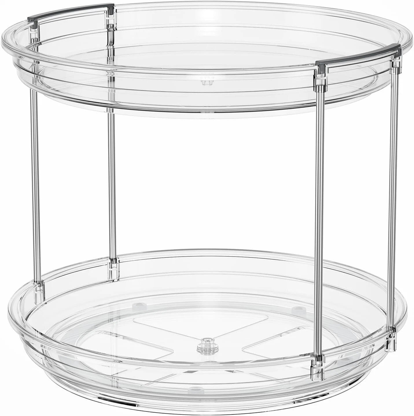 2 Tier Lazy Susan Turntable Organizer 9.25'' Rotating Spice Rack Organization 07FC0E-D4 - KOEEK