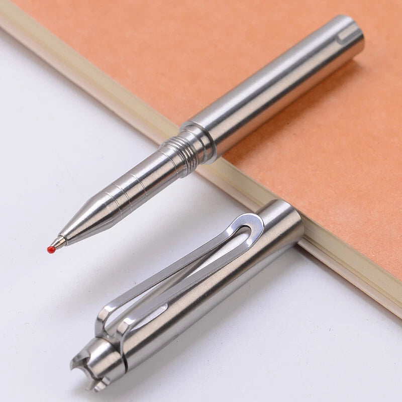 Stainless Steel Ball pen Portable Writing Signature Pen Outdoor EDC Multi-Tools 07FC0E-D4 - KOEEK