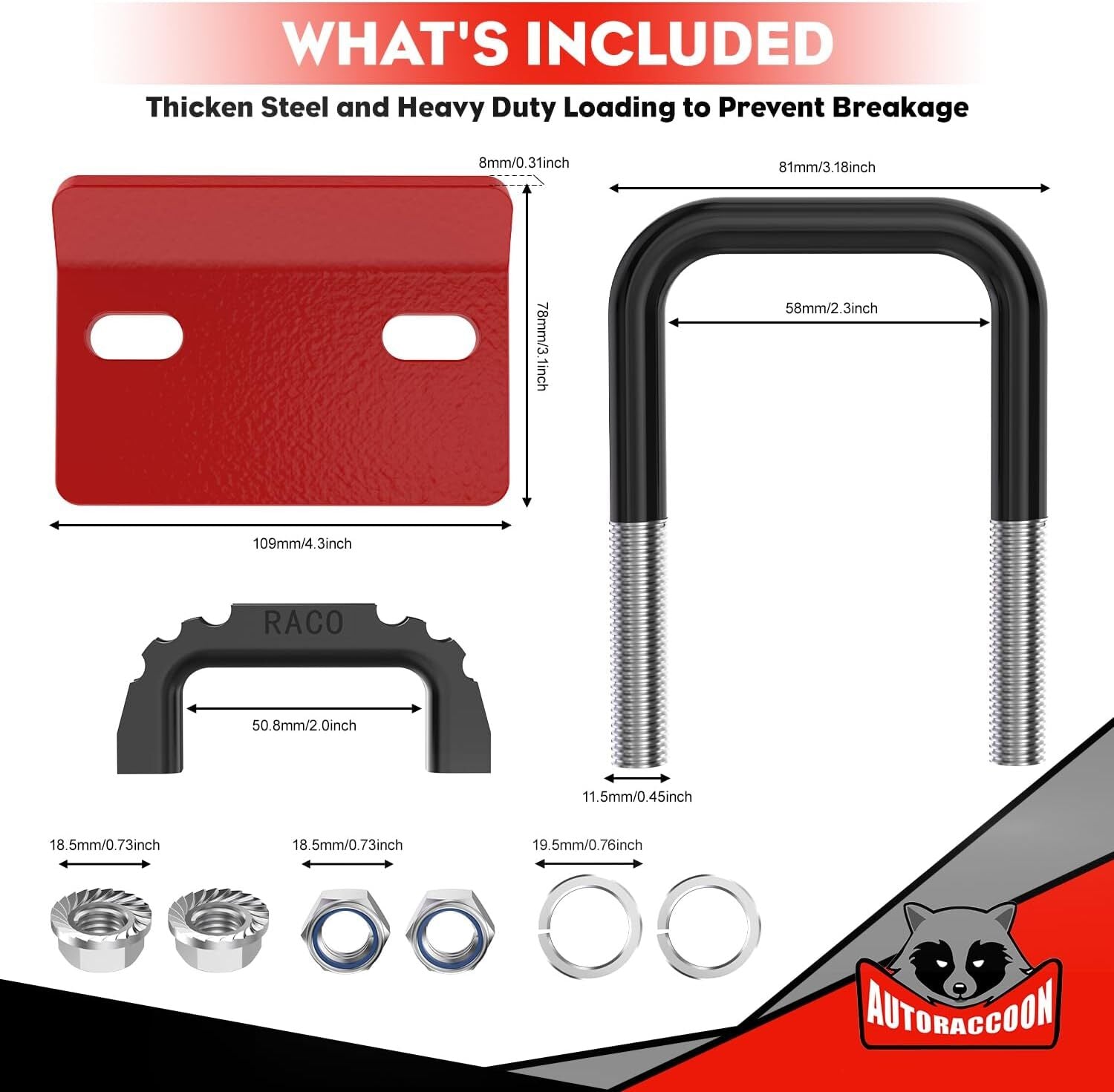 new Hitch Tightener Anti-Rattle Clamp - Heavy Duty Stabilizer for 1.25" Red 07FC0E-D4 - KOEEK