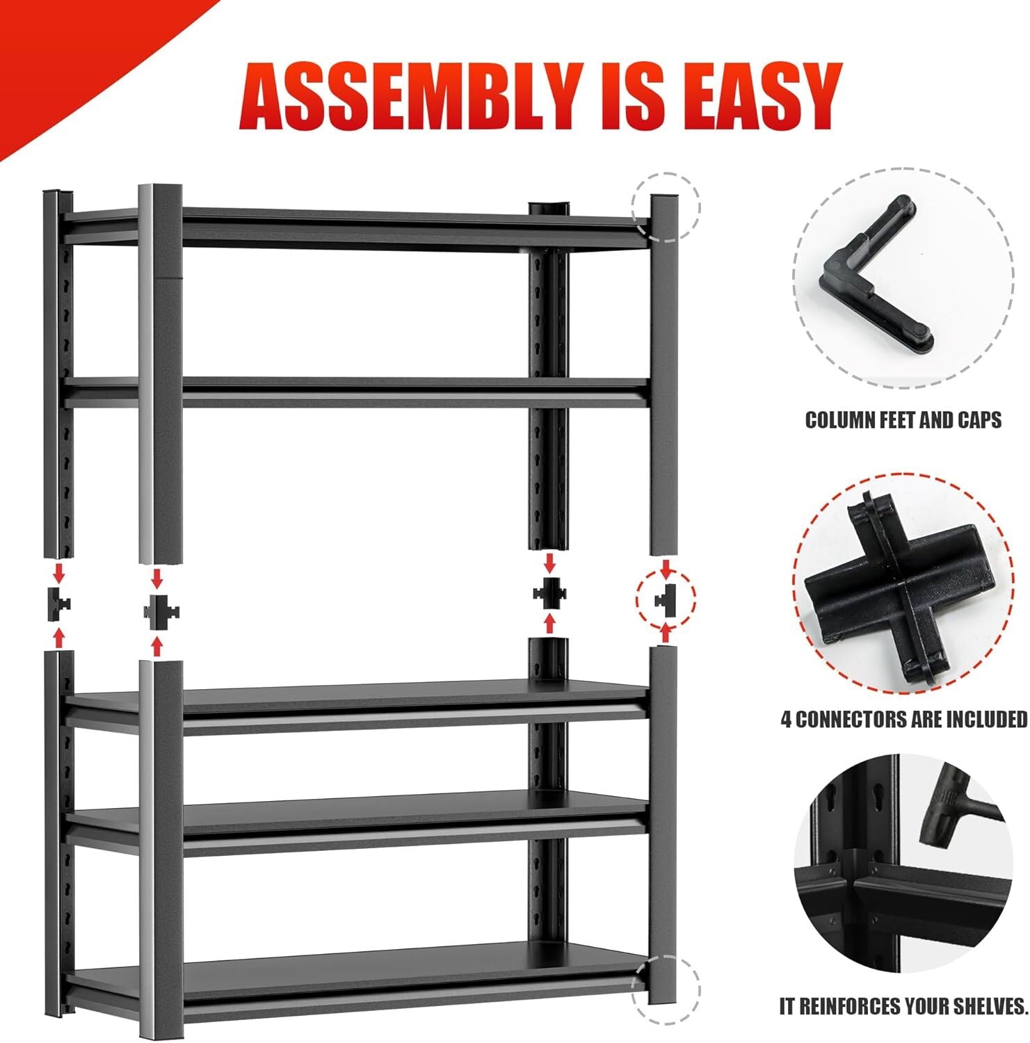 new Storage Shelves Garage Shelving Heavy Duty - 72''H 16"D x36"W x72"H 07FC0E-D4 - KOEEK