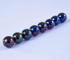 Titanium Damascus Bead Timascus round bead - Mokuti 6-22mm Bead 07FC0E-D4 - KOEEK