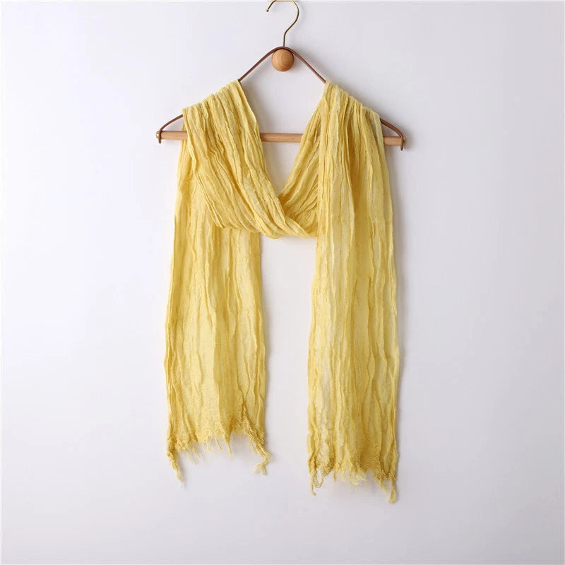 Unisex Linen Cotton Soft Breathable Scarf Casual Plain Color Shawl Neckercheif 07FC0E-D4 - KOEEK