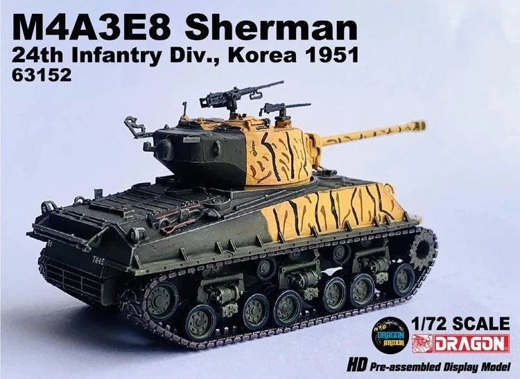 1:72 US M4A3E8 Sherman Tank24th Infantry Division Korea 1951Dragon Finished DRAGON - KOEEK