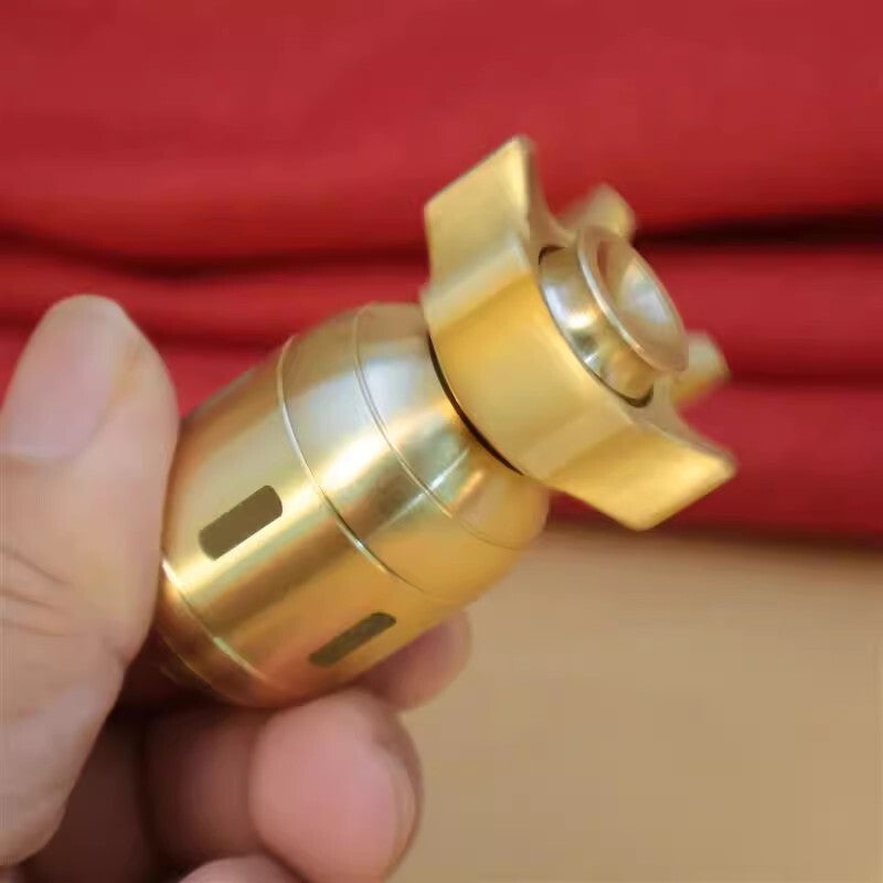 Brass Finger Spinner Hand Fidget Toy Pocket Desk Roler Spinning Top Haptic Toys 07FC0E-D4 - KOEEK