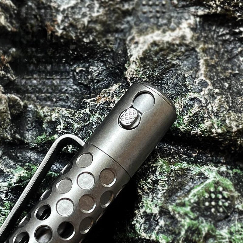 Titanium Alloy EDC Writing Pocket Pen Ballpoint Pen Hollow Signature Pen Gift 07FC0E-D4 - KOEEK