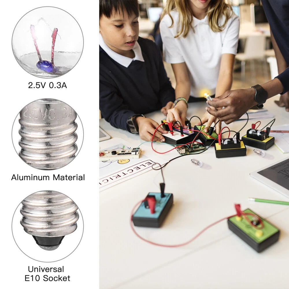10pcs Electricity Kit E10 Miniature Screw Base Light Bulbs Tiny Light Bulb 07FC0E-D4 - KOEEK