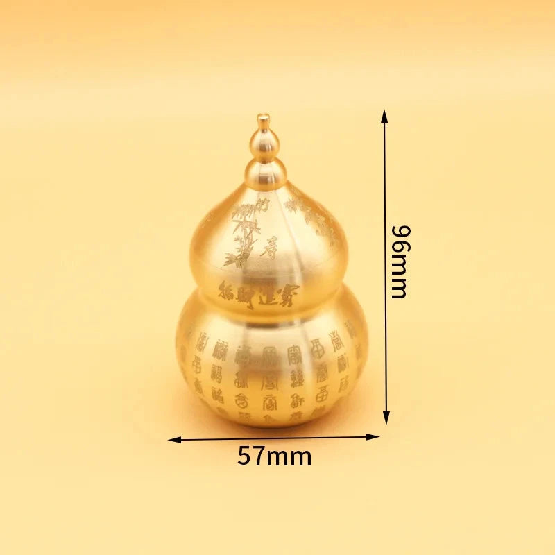 1Pc Retro Brass Handcarved Baifu Gourd Attract Wealth Home Feng Shui Decoration 07FC0E-D4 - KOEEK