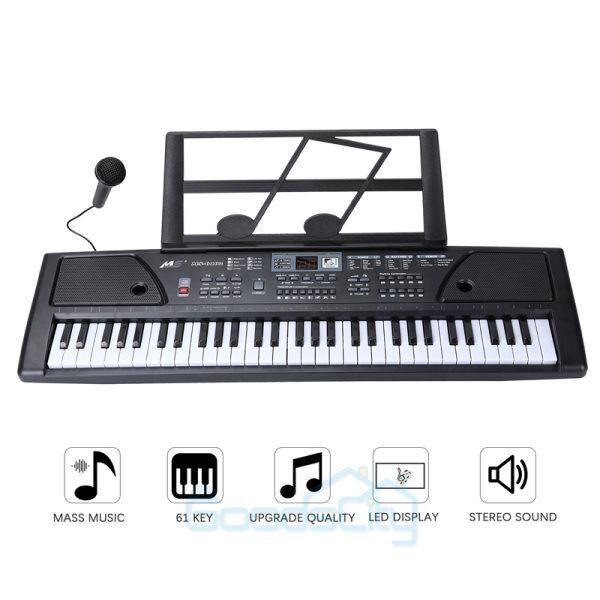 ny 61-tangenters elektrisk piano digital musikk Elektronisk keyboardstativ og mikrofon