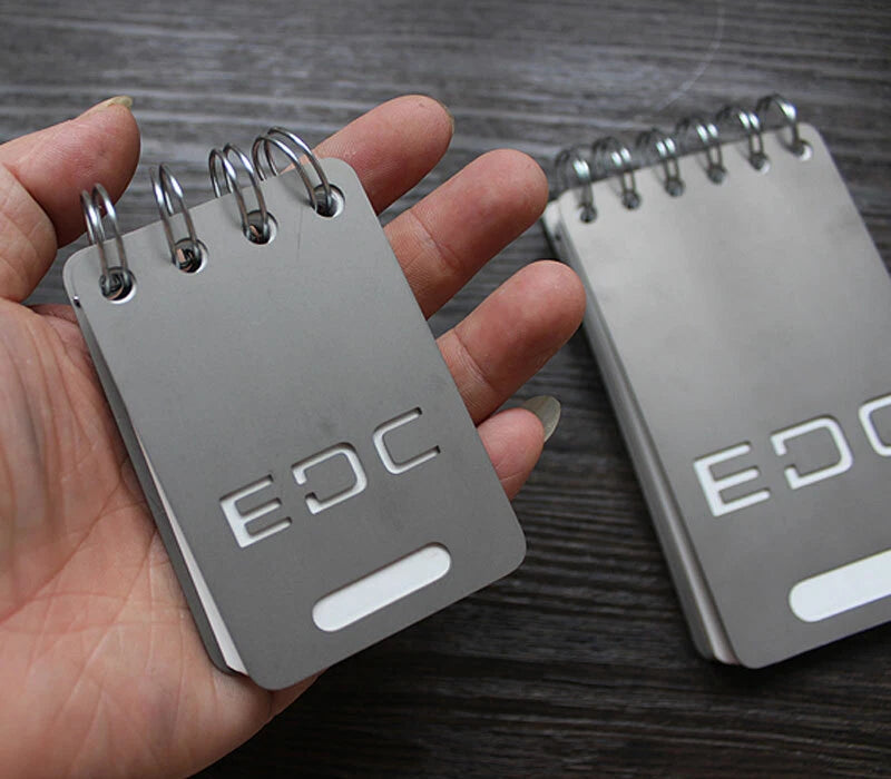 EDC Titanium Alloy Notepad Portable Recyclable Tools Outdoor Waterproof 07FC0E-D4 - KOEEK