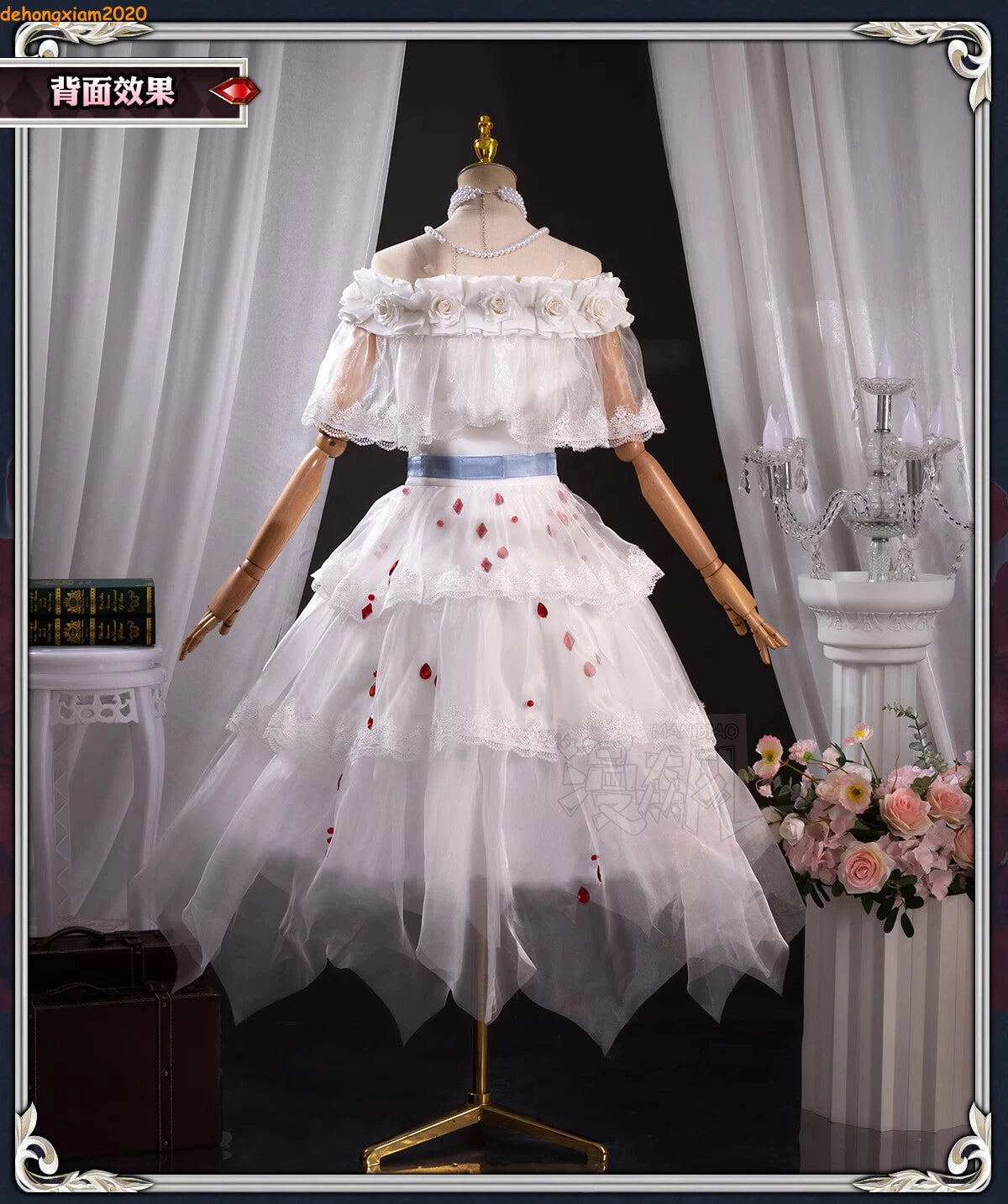 Identity V Mary Bloody Queen Cosplay Costumes Women Girl White Dress Halloween 07FC0E-D4 - KOEEK