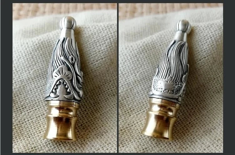 Sterling Silver Brass Cigarette Holder Mouthpiece with Removable Reusable Filter 07FC0E-D4 - KOEEK