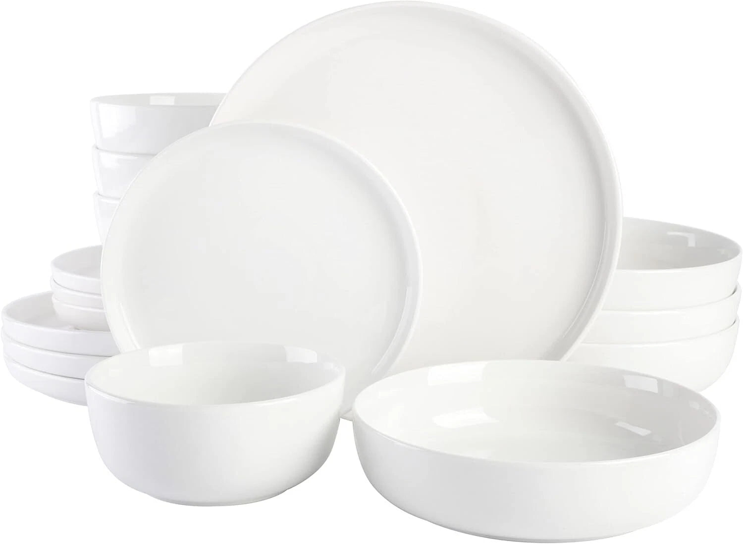 Ceramic Chip and Scratch Resistant Dinnerware Set, 4 Servings,Plate and Bowl Set 07FC0E-D4 - KOEEK