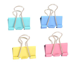 Office   Metal Paper Holder Binder Clips Clamps 32mm Colorful 4 Pcs 07FC0E-D4 - KOEEK