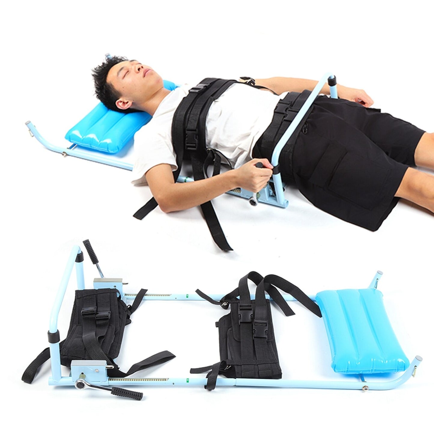 new Cervical Spine Lumbar Traction Bed Correction Body Stretching Massage Tool HGF koeek - KOEEK