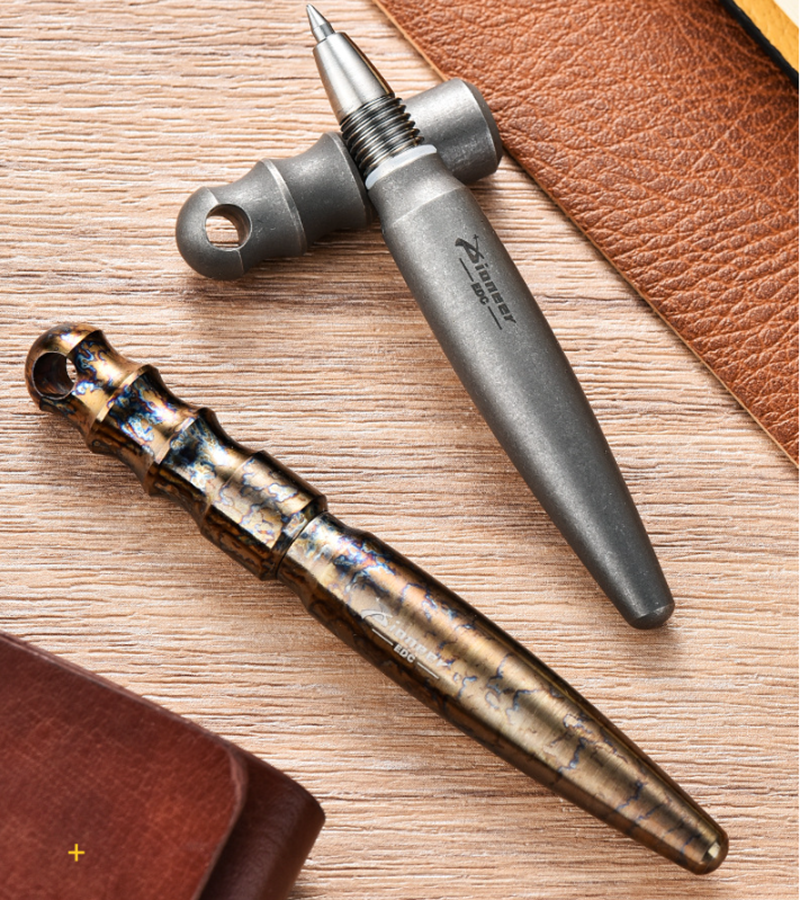 EDC Titanium Alloy Keychain Pen Ballpoint Pen Outdoor Camping Signature Gel Pen 07FC0E-D4 - KOEEK