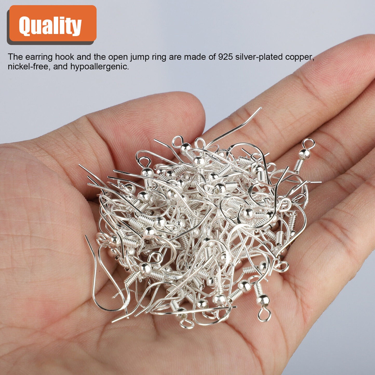 1000PCS DIY Jewelry Making Findings 925 Sterling Silver Earring Hooks Ear Plugs koeek - KOEEK