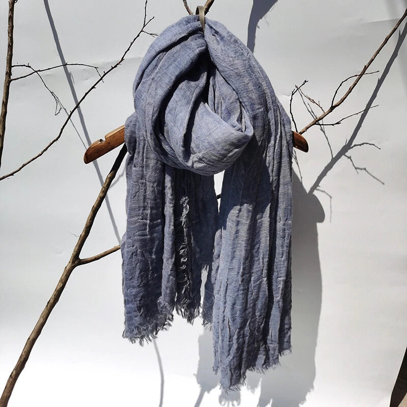 Men Unisex Acrylic Scarves Plain Colors Long Shawl Head Wrap Headscarf Muslim 07FC0E-D4 - KOEEK