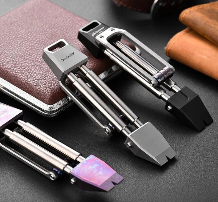 TC4 Titanium Alloy Pocket Multitool Crowbar Portable Outdoor EDC Pry Bar Tool 07FC0E-D4 - KOEEK
