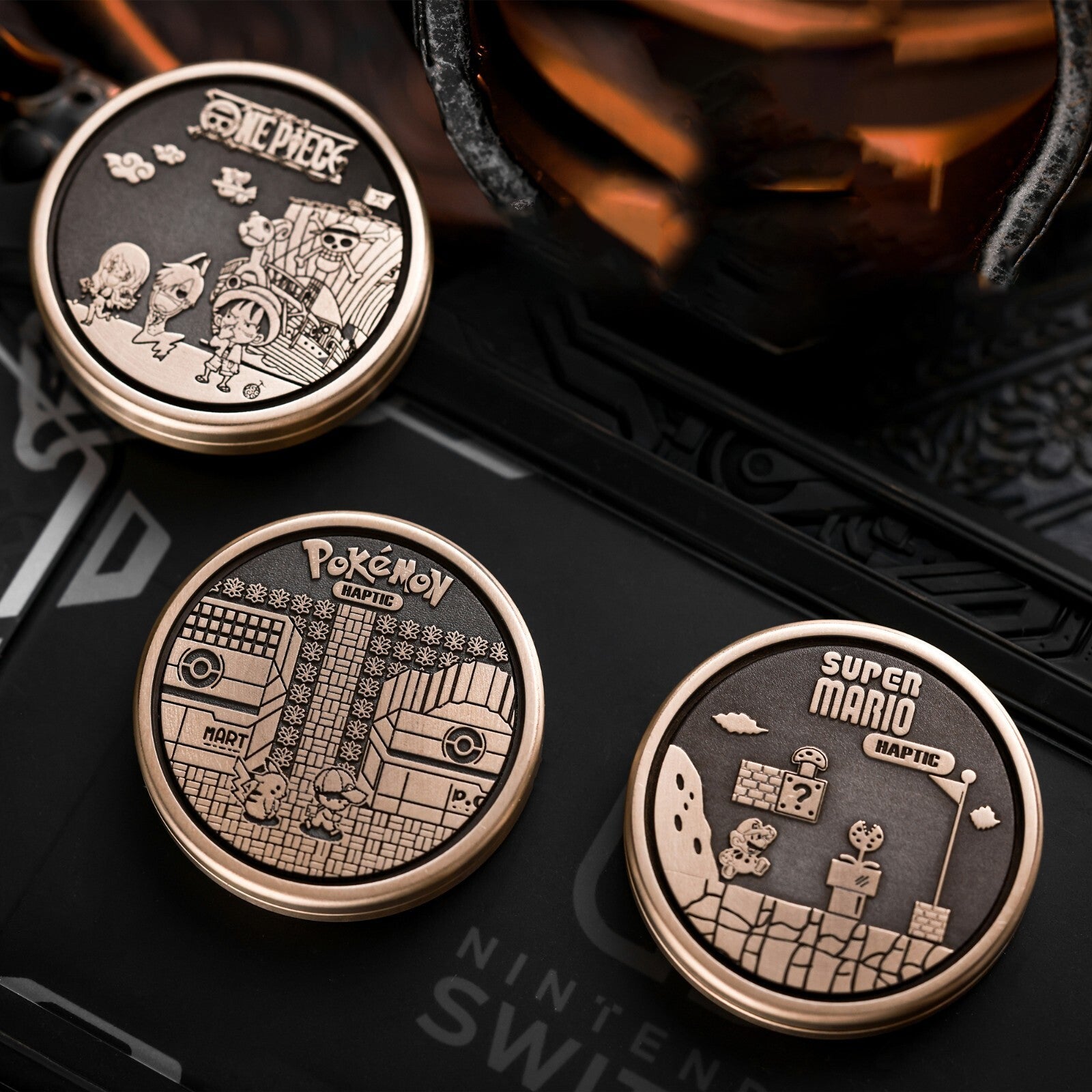 Fidget Slider Mini Steel Cartoon Theme EDC Brass Coin Shape Push Slider Toy Gift 07FC0E-D4 - KOEEK