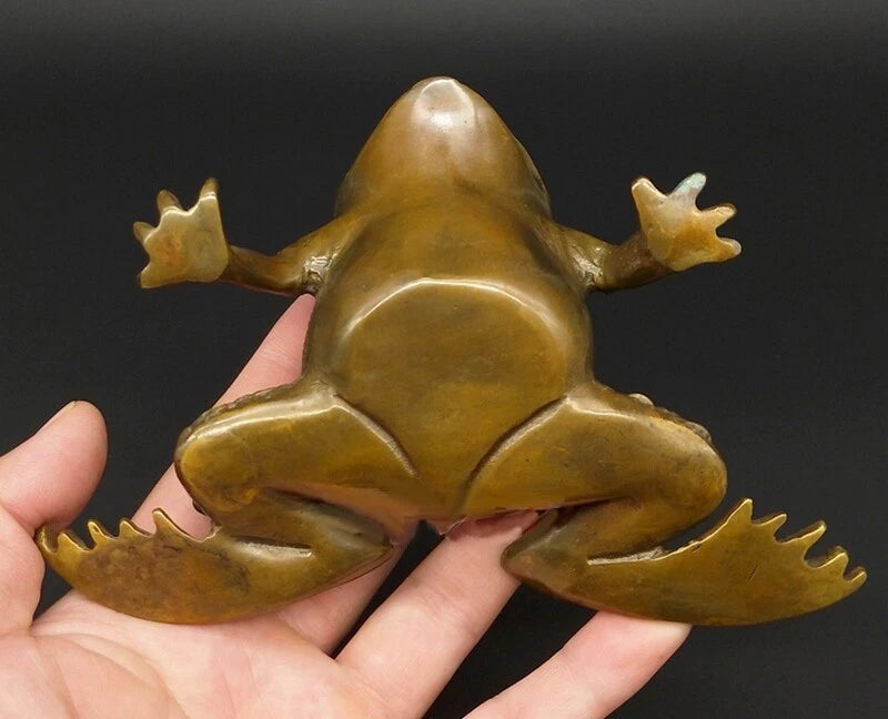 Chinese Feng Shui Brass Carved Money Frog Statue Toad Wealth Decor 07FC0E-D4 - KOEEK