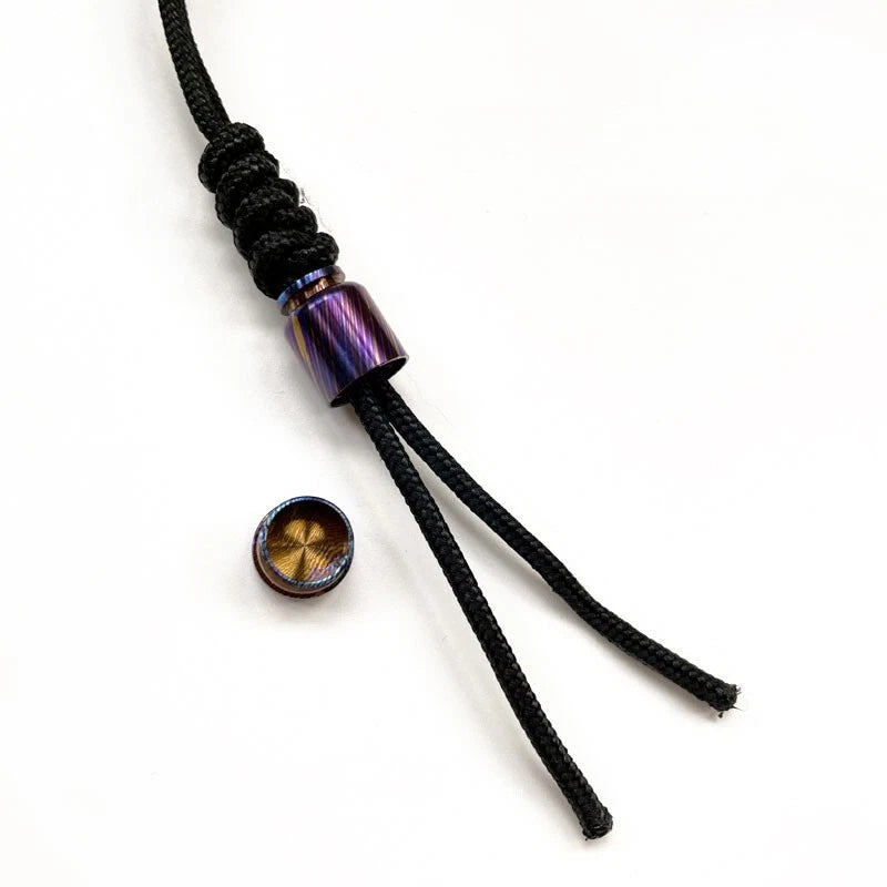Hot Timascus Parachute Cord Knife Bead Necklace Keychain Pendant Lanyard EDC 07FC0E-D4 - KOEEK