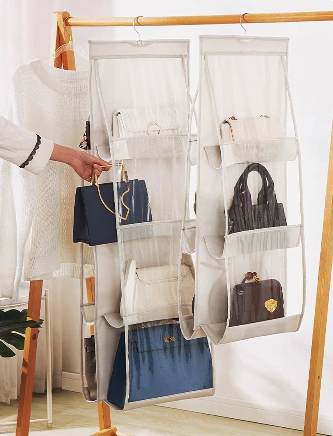 2-piece hanging storage bag Dimensions: 45.7 L x 14.1 W (2 light gray) 07FC0E-D4 - KOEEK