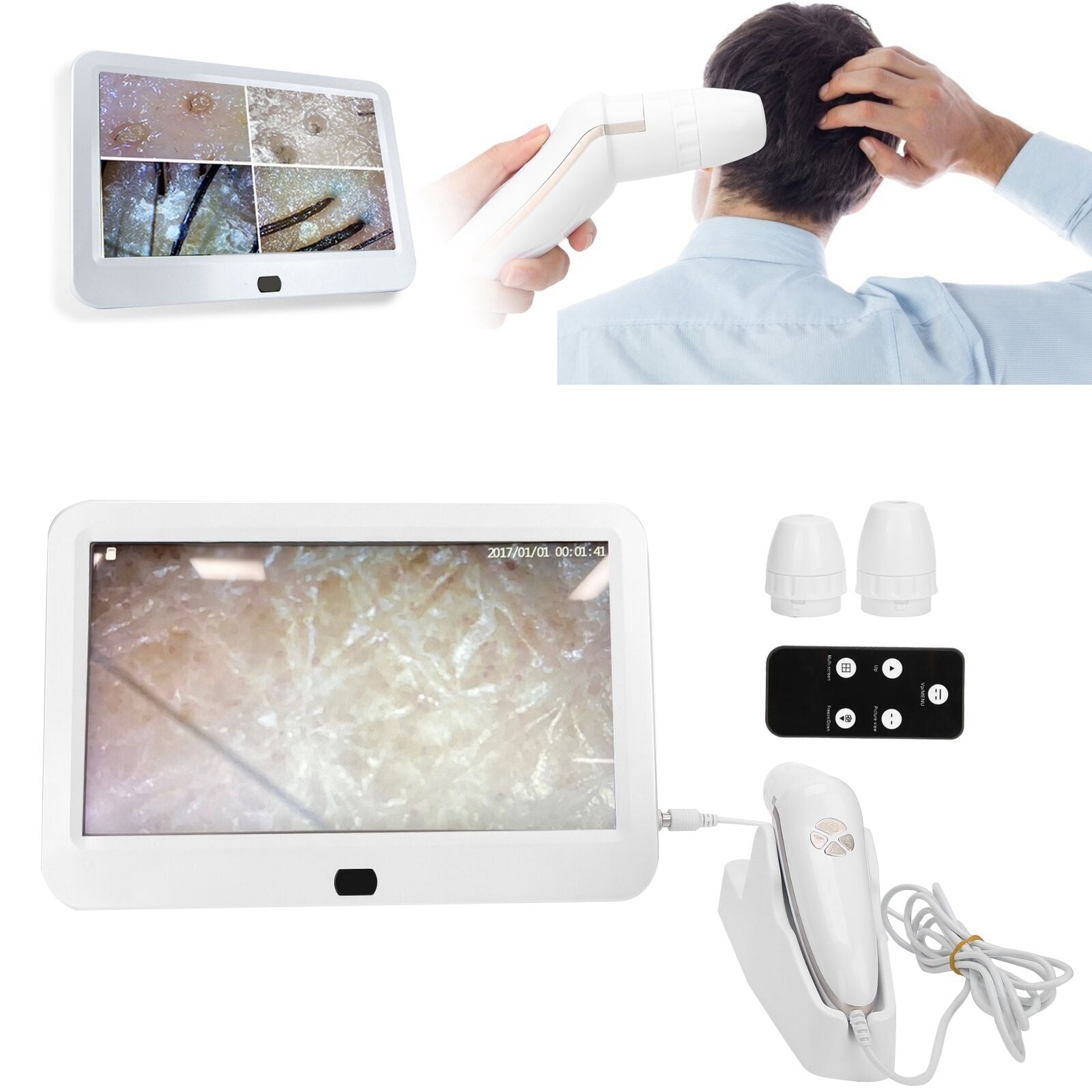 new 15.6inch Hair Follicle Analyser Machine Digital Scalp Detector (UK Plug ) HGF koeek - KOEEK