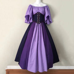 Women Medieval Retro Renaissance Dress Costume Party Slim Dress Gowns Clothes 07FC0E-D4 - KOEEK