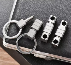 Titanium Alloy Quick Release Swivel Keychain EDC Tool Buckle with Double Keyring 07FC0E-D4 - KOEEK