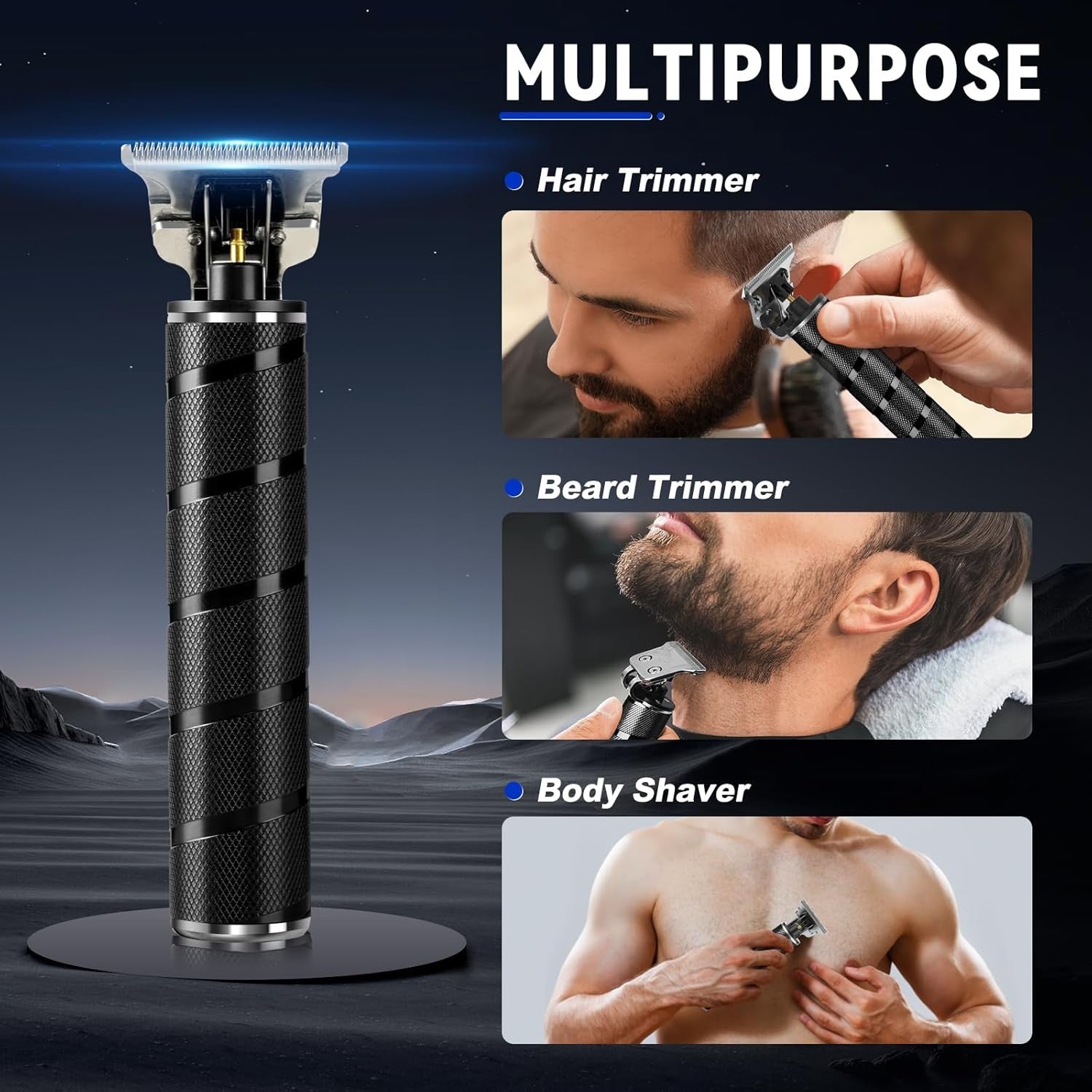 new Mens Beard Trimmer, Zero Gapped T Blade Liners, Cordless Hair B-black 07FC0E-D4 - KOEEK