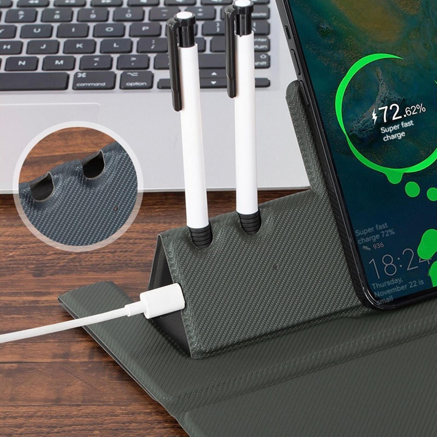 new Mouse Pad with Wireless Charger PU Leather Cordless Chargs Charging 15W physical koeek - KOEEK