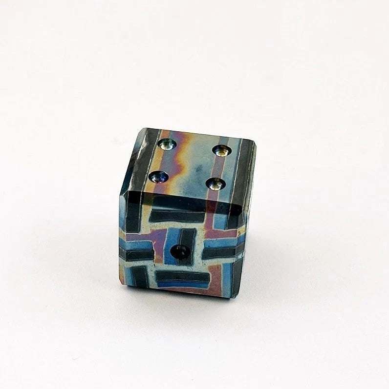 1PC Solid Zirconium Alloy Dice Whiskey Chilling Stone Metal Ice Cube EDC Toy 07FC0E-D4 - KOEEK