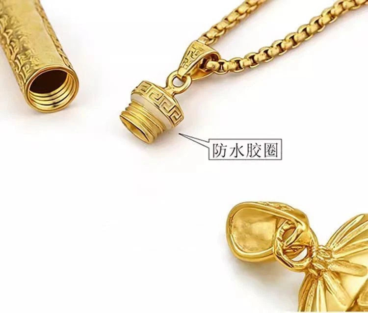 Taoist Amulet Pendant Necklace Hollow Adjustable Peace Charm Jewelry 07FC0E-D4 - KOEEK