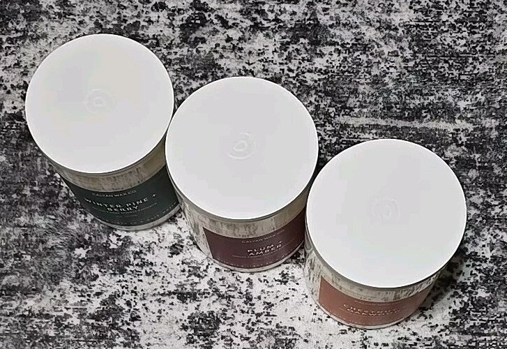 (3) Calyan Wax Co Whole Foods Exclusive Candles Winter Pine Plum Chestnut 8.8oz 07FC0E-D4 - KOEEK