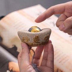 1Pc Auspicious Wealth Ornament Wealth Attraction Yuanbao Tea Pet Decoration 07FC0E-D4 - KOEEK