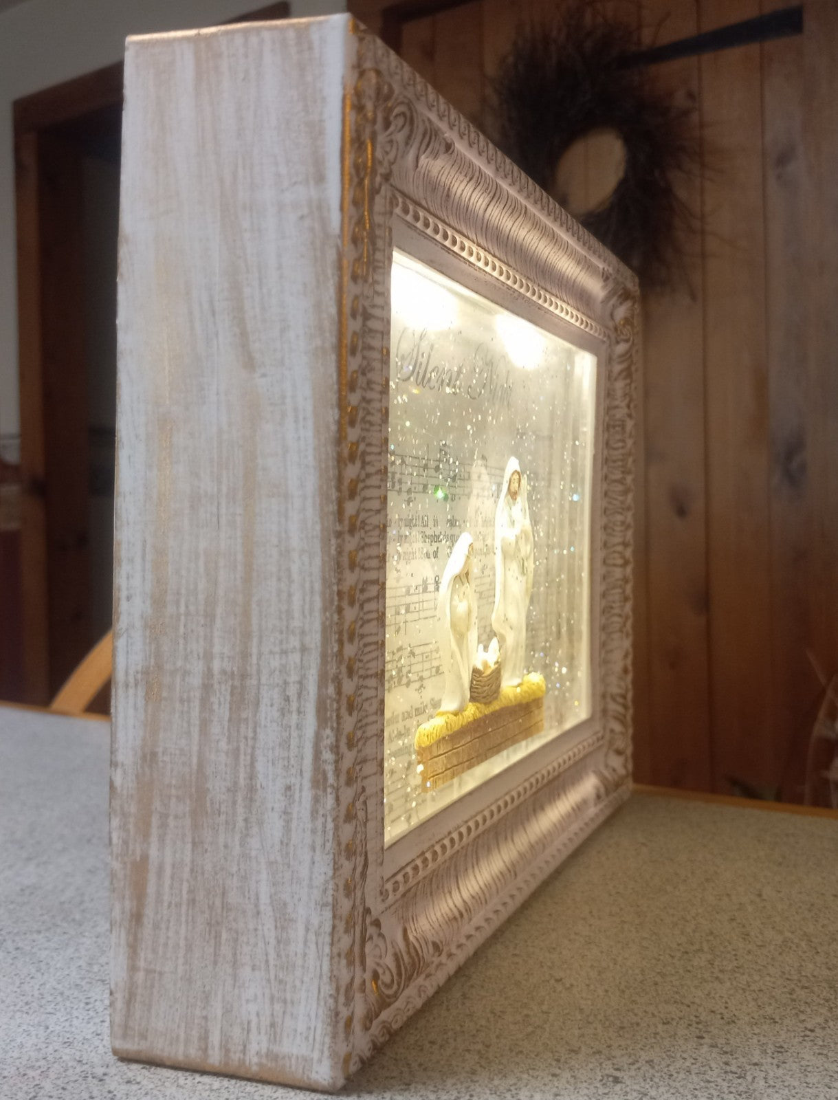 Christmas Musical Silent Night Lighted Water Picture Frame RAZ Imports 10" RAZ IMPORTS - KOEEK