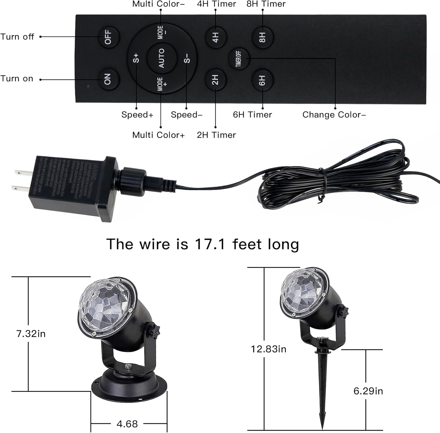 Christmas Halloween Outdoor Projector Lights, 15 Colors Water Wave Ocean Effect 07FC0E-D4 - KOEEK