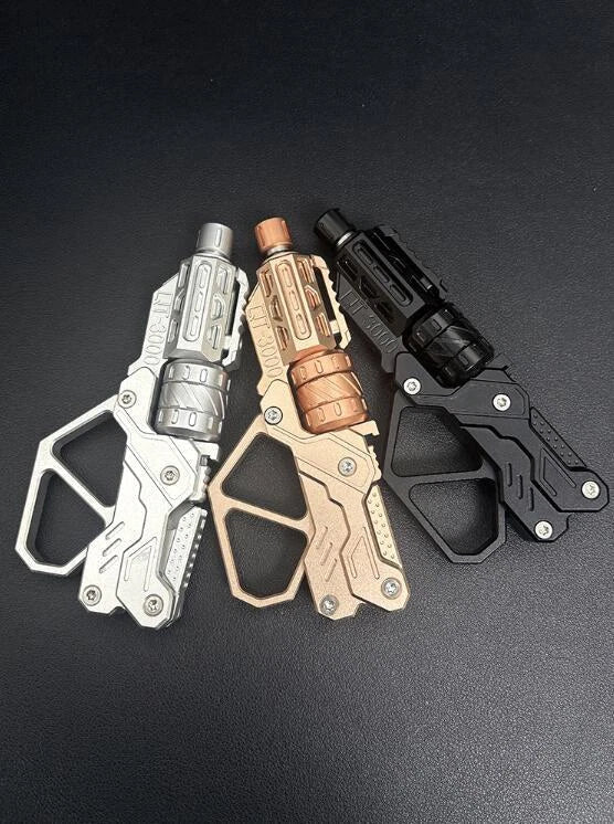 EDC Toy QT#3000 Revolver Push Slider Gun Spinner Button Fingertip Gyro 07FC0E-D4 - KOEEK