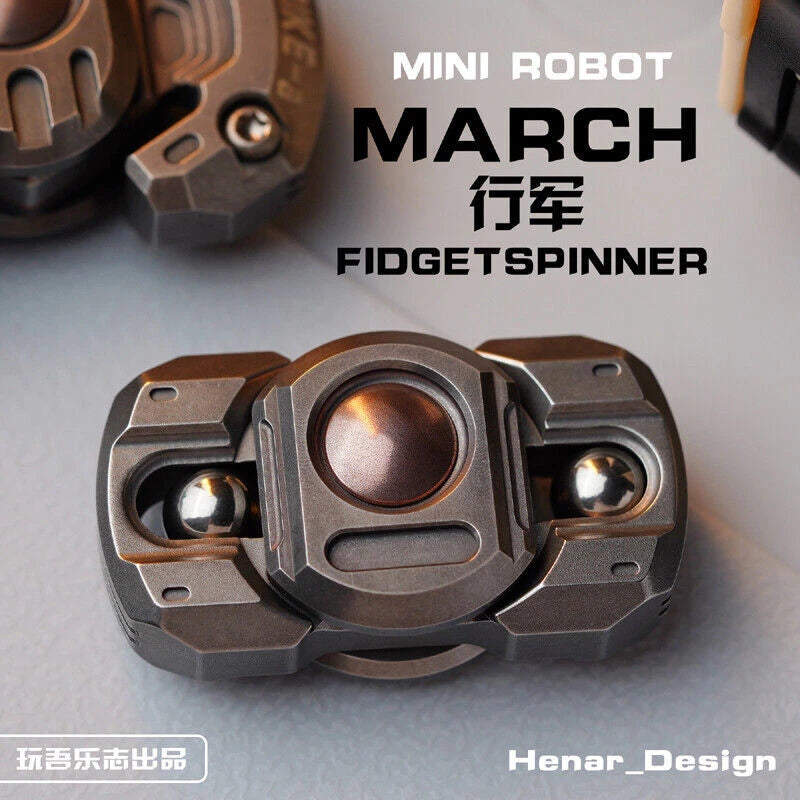 Zirconium alloy + brass Marching Robot Finger Gyro Hand Fidget Spinner Toys 07FC0E-D4 - KOEEK