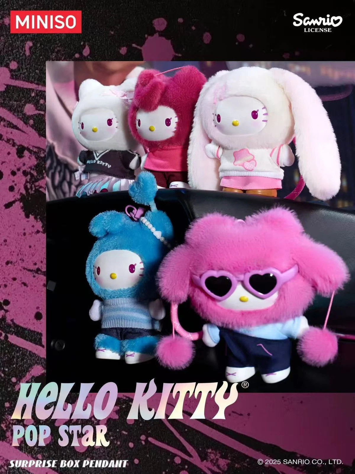 Miniso Hello Kitty Pop Star Series Plush Confirmed  Blind Box Figure Gift Toy 07FC0E-D4 - KOEEK