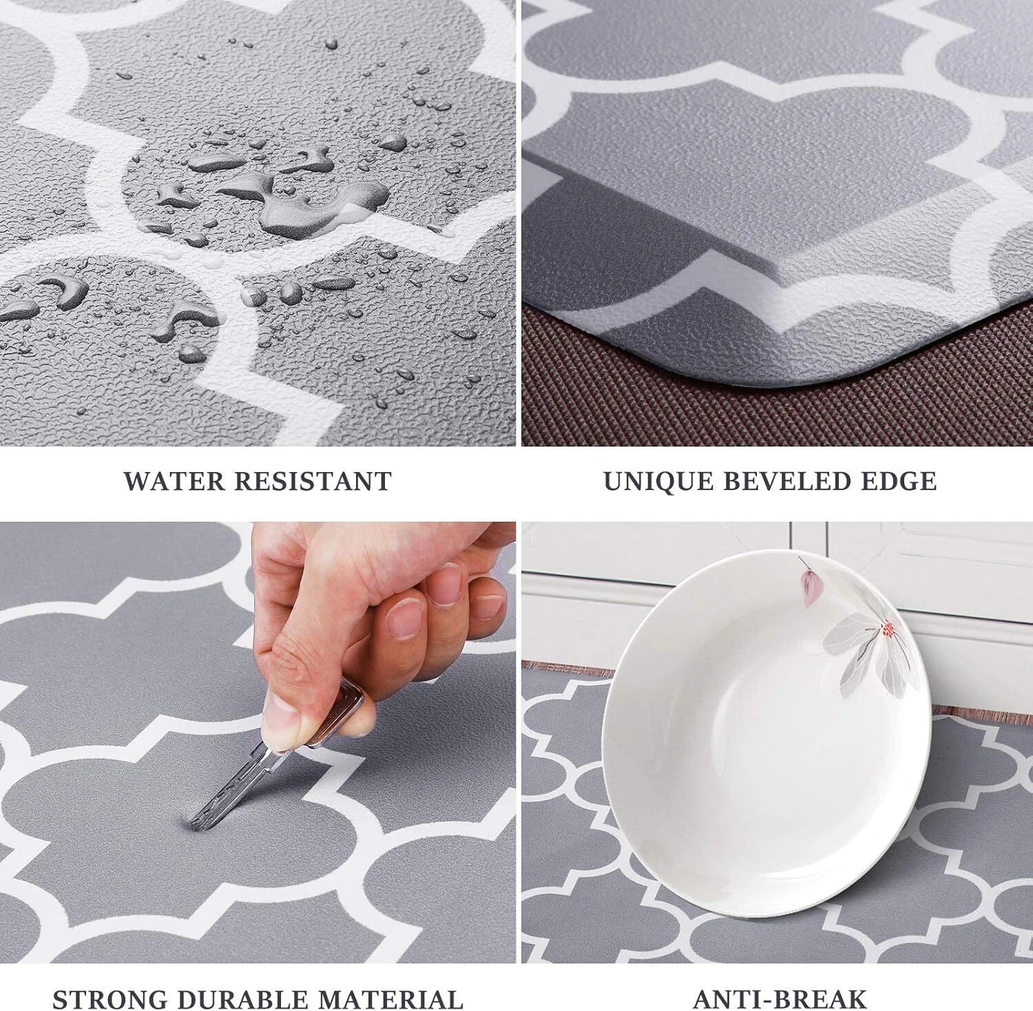 Kitchen Mat and Rugs Cushioned Anti-Fatigue,17.3"x 28",Non Slip Waterproof 07FC0E-D4 - KOEEK